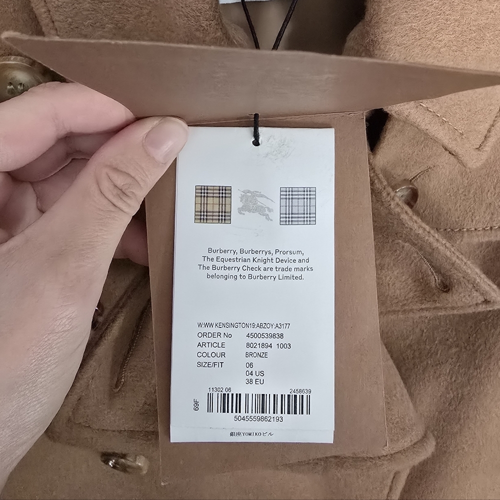 NWT BURBERRY Cashmere Double-Breasted Kensington Coat - Picture 6 of 16